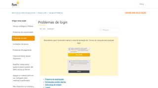 
                            9. Problemas de login – Bem-vindo ao Centro de Ajuda da Fon