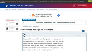 
                            13. Problemas de Login na Play Store | Fórum AndroidPIT