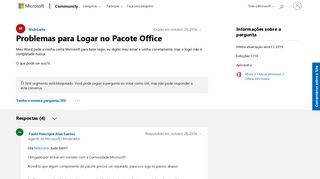 
                            1. Problemas para Logar no Pacote Office - Microsoft Community