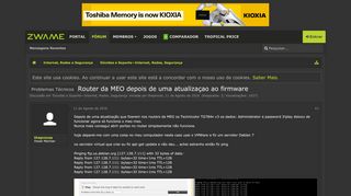 
                            12. Problemas Técnicos - Router da MEO depois de uma atualizaçao ao ...