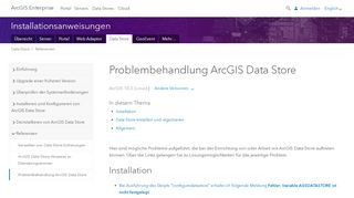 
                            8. Problembehandlung ArcGIS Data Store—Installationsanweisungen ...