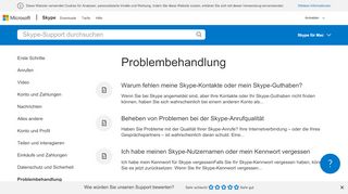 
                            3. Problembehandlung - Skype Support