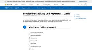 
                            2. Problembehandlung und Reparatur – Lumia - Microsoft Support