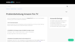 
                            1. Problembehebung Amazon Fire TV - Hilfebereich - Waipu