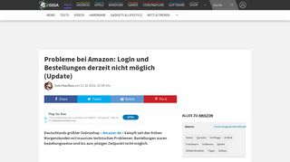 
                            6. Probleme bei Amazon: Login und Bestellungen derzeit nicht möglich ...