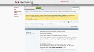 
                            7. Probleme bei der Konfiguraion von FTP-Server - LiveConfig