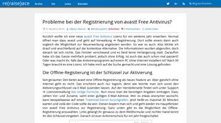 
                            11. Probleme bei der Registrierung von avast! Free Antivirus? - re{raise}ace