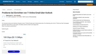 
                            10. Probleme bei Einrichten von T Online Email über Outlook ...