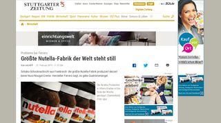 
                            5. Probleme bei Ferrero: Größte Nutella-Fabrik der Welt steht still ...