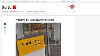 
                            10. Probleme bei Geldbezug mit Postcard | Wirtschaft | Bote der Urschweiz