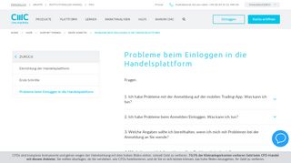 
                            1. Probleme beim Einloggen | CMC Markets