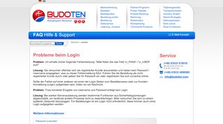 
                            5. Probleme beim Login - Budoten FAQ