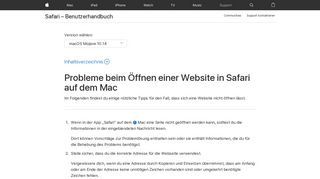 
                            6. Probleme beim Öffnen einer Website in Safari auf dem Mac - Apple ...