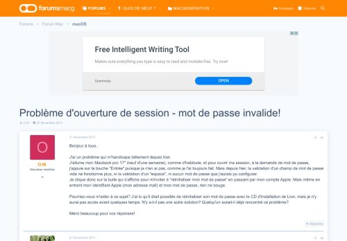 
                            7. Problème d'ouverture de session - mot de passe invalide! | Les ...