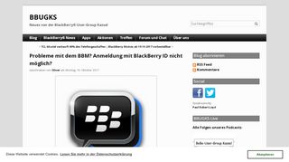 
                            6. Probleme mit dem BBM? Anmeldung mit BlackBerry ID nicht möglich ...