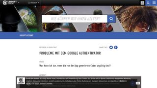 
                            2. Probleme mit dem Google Authenticator - Ubisoft Kundenservice