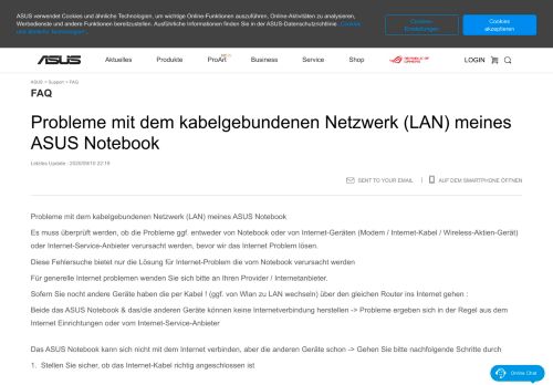 
                            3. Probleme mit dem kabelgebundenen Netzwerk (LAN) meines ASUS ...