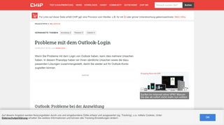 
                            4. Probleme mit dem Outlook-Login - CHIP