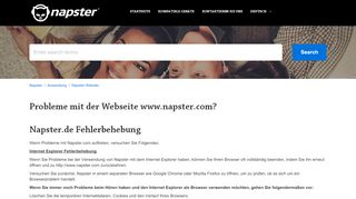 
                            1. Probleme mit der Webseite www.napster.com? – Napster