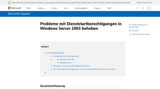 
                            4. Probleme mit Dienststartberechtigungen in Windows Server 2003 ...