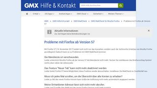 
                            11. Probleme mit Firefox ab Version 57 - GMX Hilfe