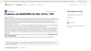 
                            2. Probleme mit KB4056892 für Win 10 Pro 1709 - Microsoft Community
