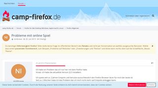 
                            10. Probleme mit online Spiel - Camp Firefox