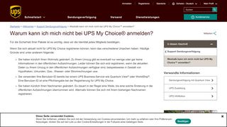 
                            3. Probleme mit UPS My Choice Anmeldung | UPS - Schweiz - UPS.com