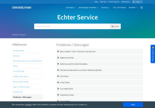 
                            6. Probleme / Störungen - Fantastic Support - checkdomain