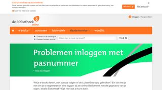 
                            8. Problemen inloggen met pasnummer - online Bibliotheek