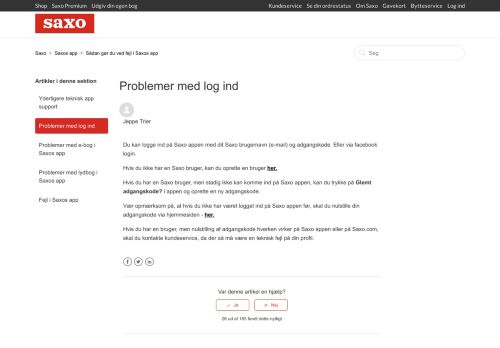 
                            6. Problemer med log ind – Saxo