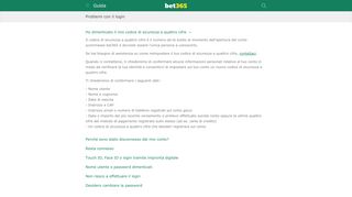 
                            4. Problemi con il login - Chat - Bet365