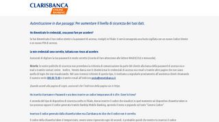 
                            6. Problemi di accesso? - Clarisbanca: il servizio di online banking del ...