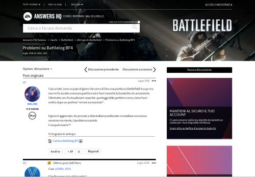 
                            7. Problemi su Battlelog BF4 - Answer HQ