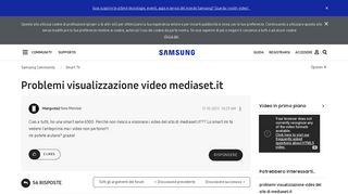 
                            8. Problemi visualizzazione video mediaset.it - Samsung Community