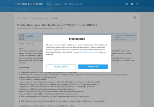 
                            11. Problemlösung bei Kombi Motorola SBV5121E+D-Link DIR-615 - auf ...