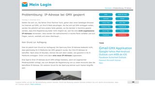 
                            9. Problemlösung: IP-Adresse bei GMX gesperrt | Mein Login