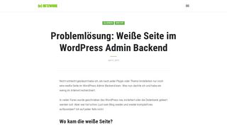 
                            13. Problemlösung: Weiße Seite im WordPress Admin Backend ...