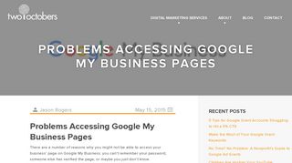 
                            9. Problems Accessing Google My Business Pages | Two Octobers