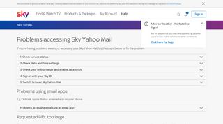 
                            10. Problems Accessing Sky Yahoo Mail | Sky Help | Sky.com