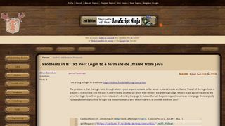 
                            13. Problems in HTTPS Post Login to a form inside Iframe from Java ...