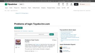 
                            11. Problems of login Toyoko-Inn.com - Japan Message Board - TripAdvisor