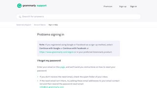 
                            9. Problems signing in – Grammarly Support
