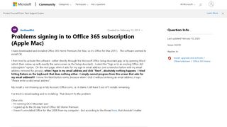
                            8. Problems signing in to Office 365 subscription (Apple Mac ...