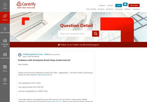 
                            5. Problems with Enterprise Email https://web.mail.mi... - Centrify ...