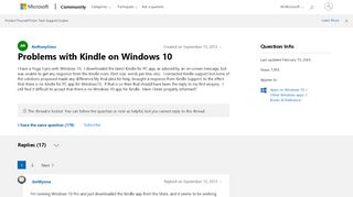 
                            1. Problems with Kindle on Windows 10 - Microsoft Community