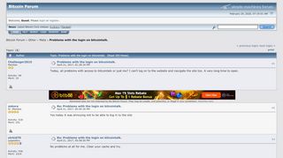 
                            13. Problems with the login on bitcointalk.