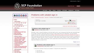 
                            11. Problems with wikidot sign in - SCP Foundation