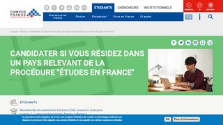 
                            7. Procédure « études en France » | Campus France