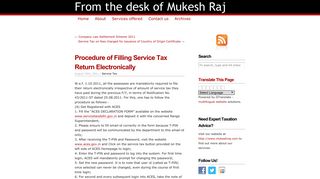 
                            11. Procedure of Filling Service Tax Return Electronically — From the ...